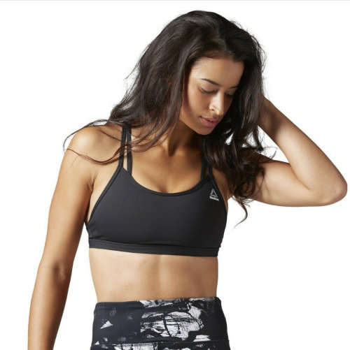 Original Womens Reebok Hero Strappy Bra Medium Support Black B45980 Size Medium